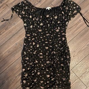 Floral mini dress.